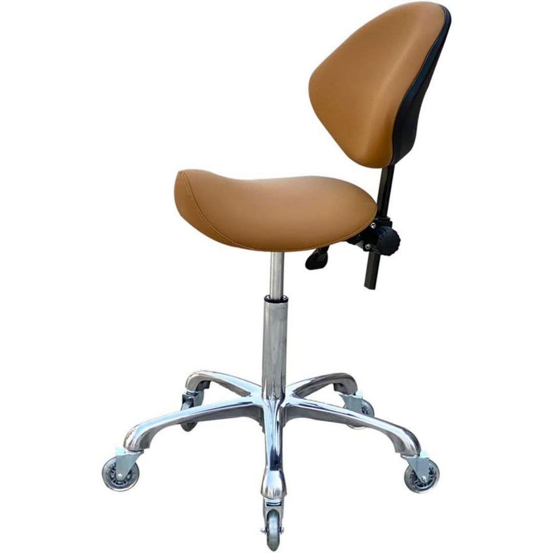 Tabouret moderne en cuir et aluminium