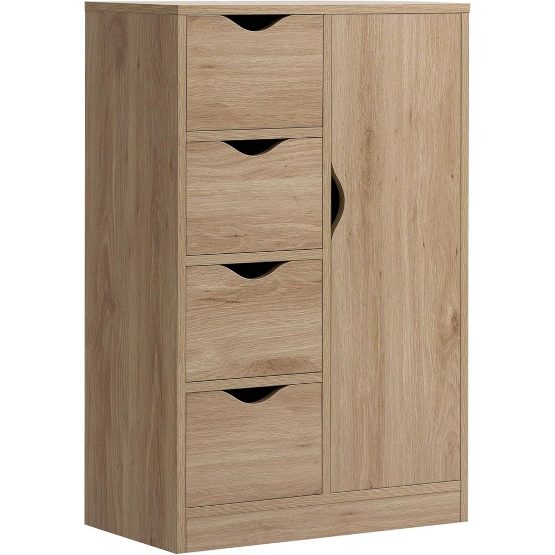 Credence marron bois ingenierie 54 cm, rangement style scandinave