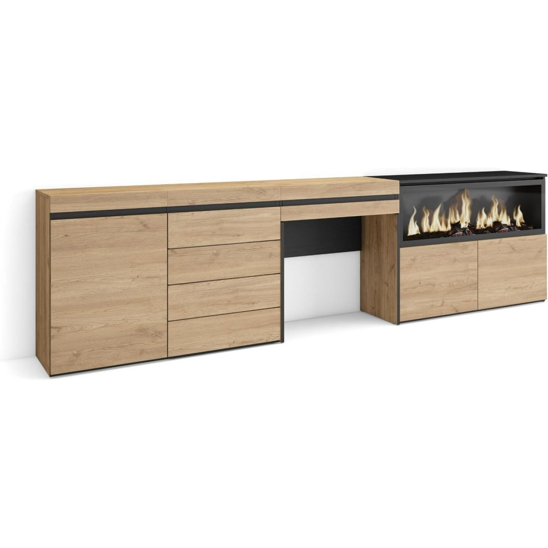 Coiffeuse avec 2 portes marron