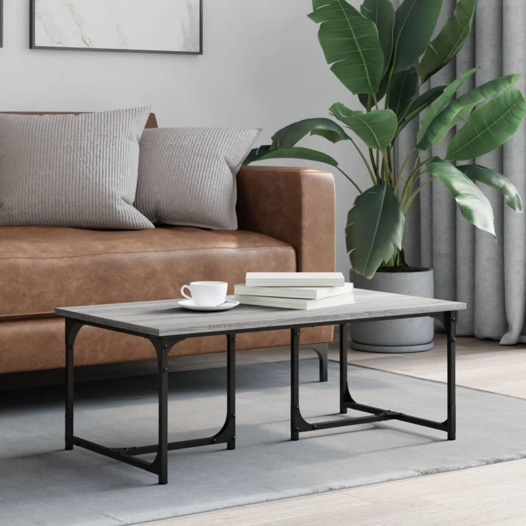 Table compact basse gris 90 x 50 x 35 cm