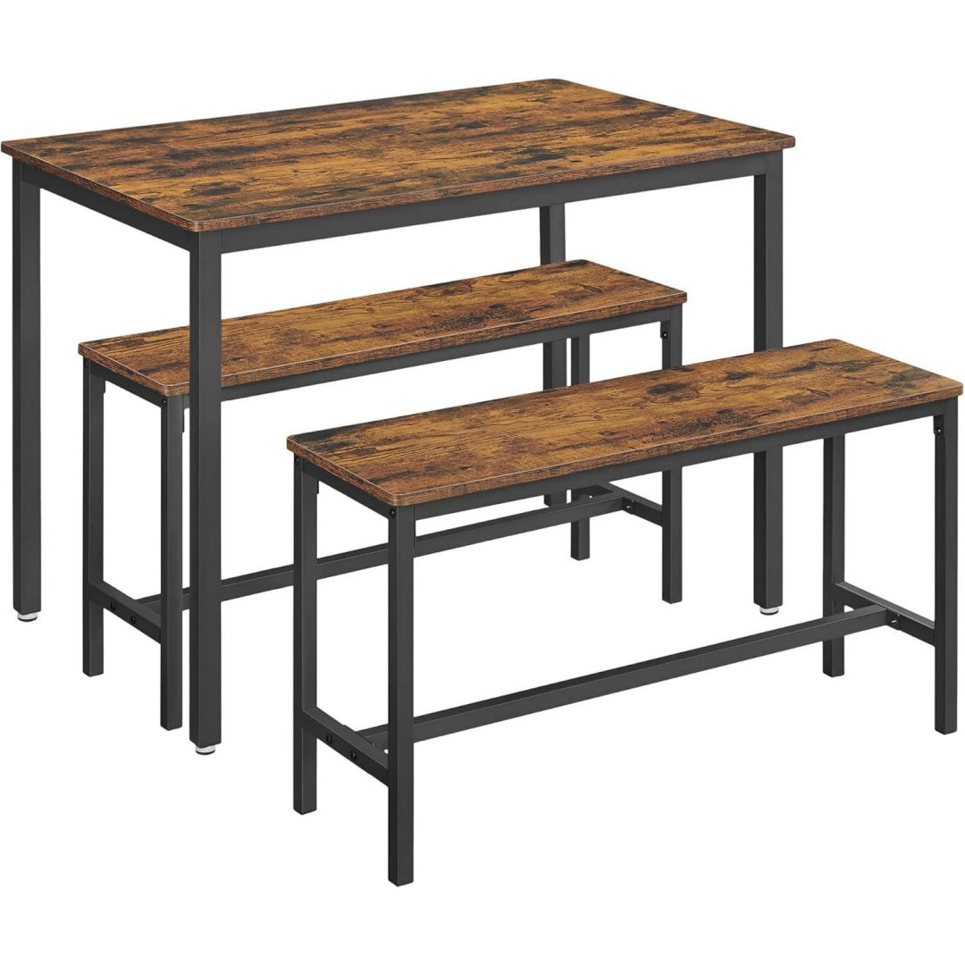 Ensemble table et chaises marron, 110 x 70 x 75 cm
