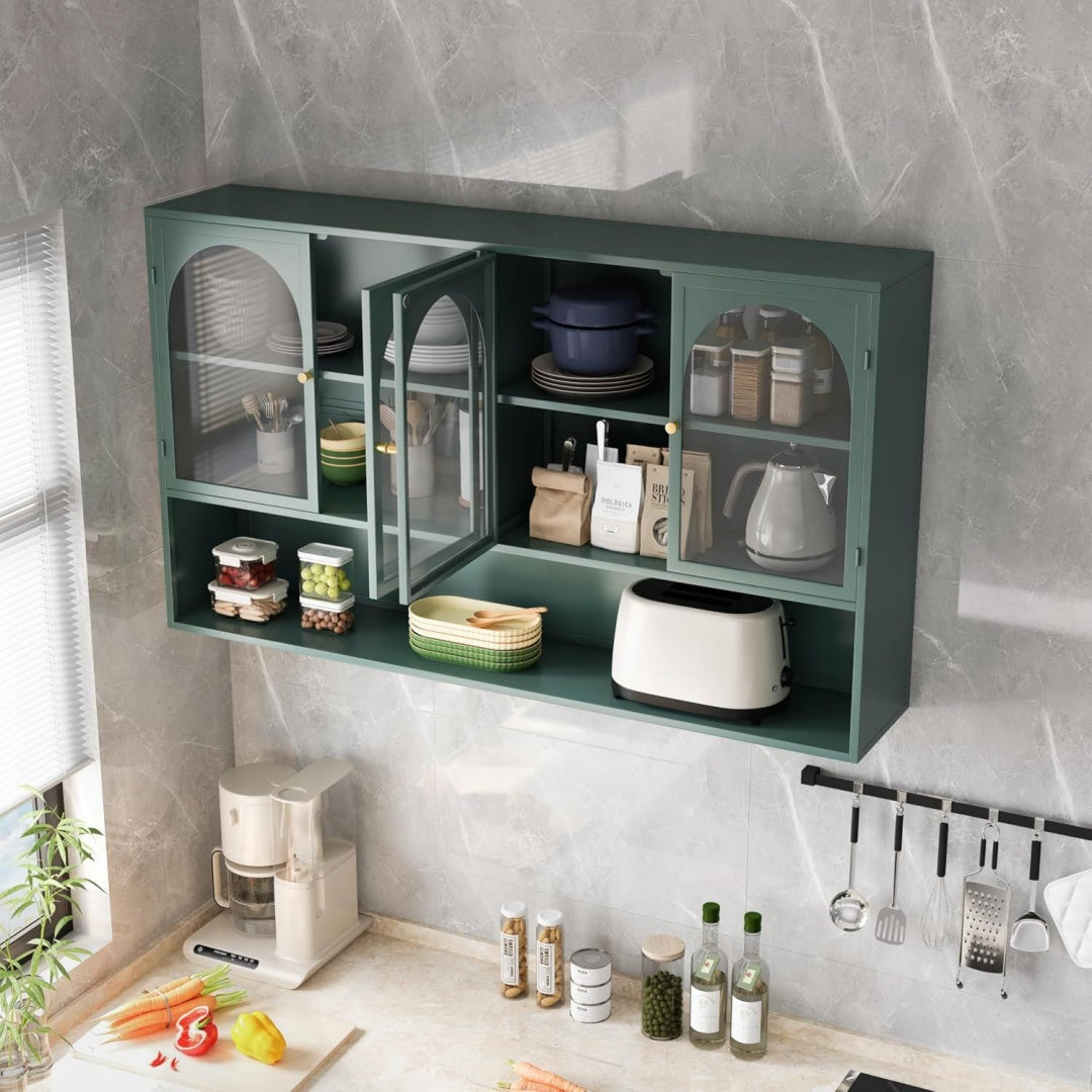 Armoire vitree gris 120 cm, de finition soignee