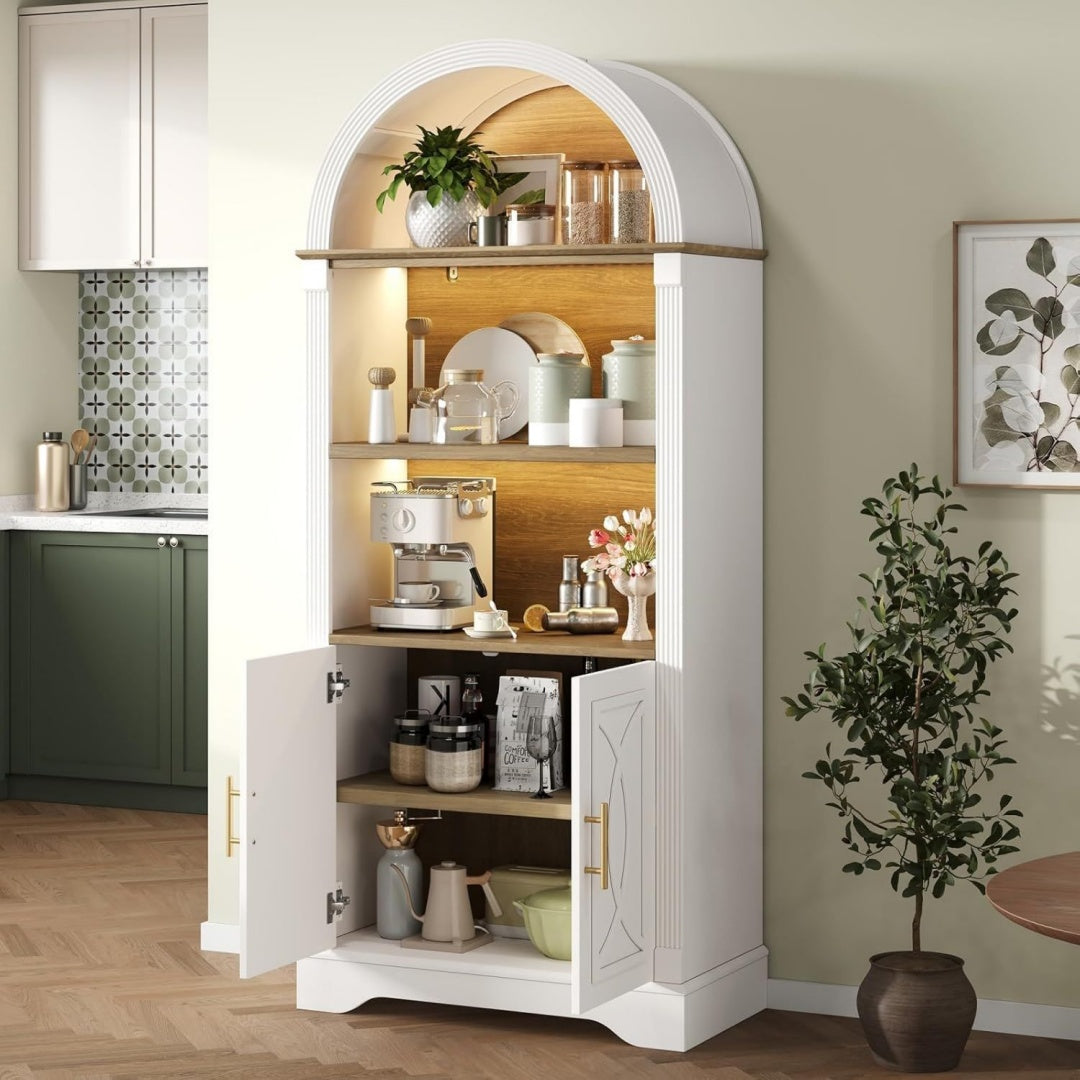 Buffet en MDF creme, etageres modulables