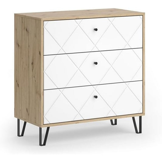 Meuble commode gris clair, contemporain, ideal pour entree