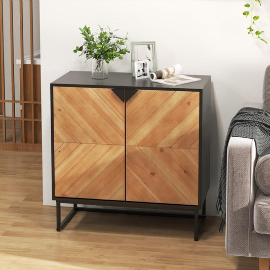Buffet beige chaleureux minimaliste 80 x 40 x 80 cm