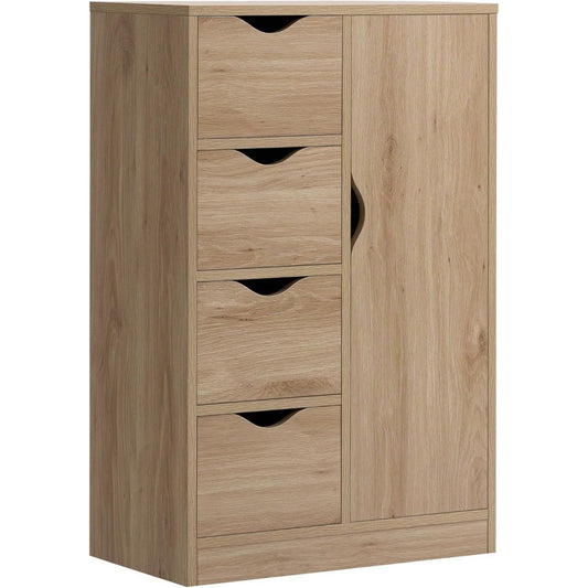 Credence marron bois ingenierie 54 cm, rangement style scandinave
