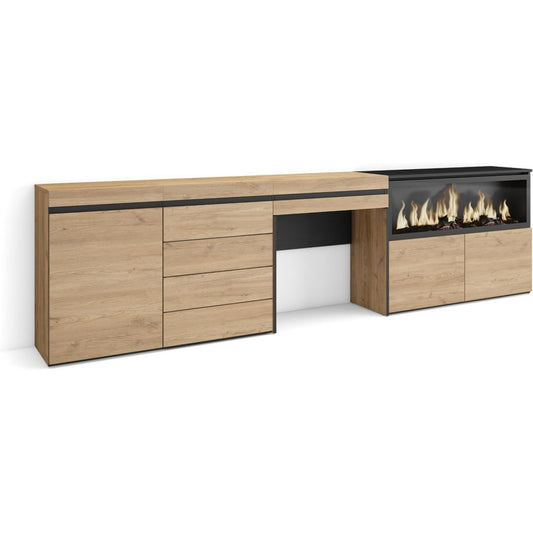 Coiffeuse avec 2 portes marron
