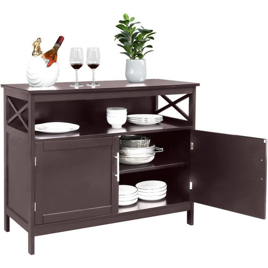 Buffet en verre, bordeaux, contemporain et rangement pratique