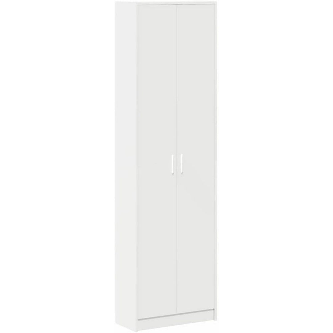 Garde-robe gris clair finition bois penderie