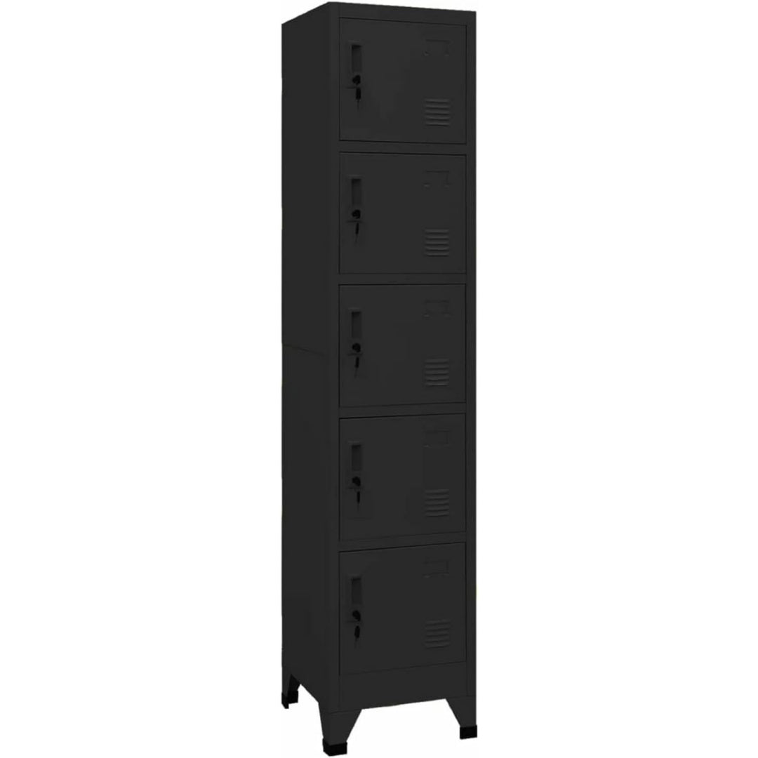 Noir buffet haut acier 38 x 40 x 180 cm