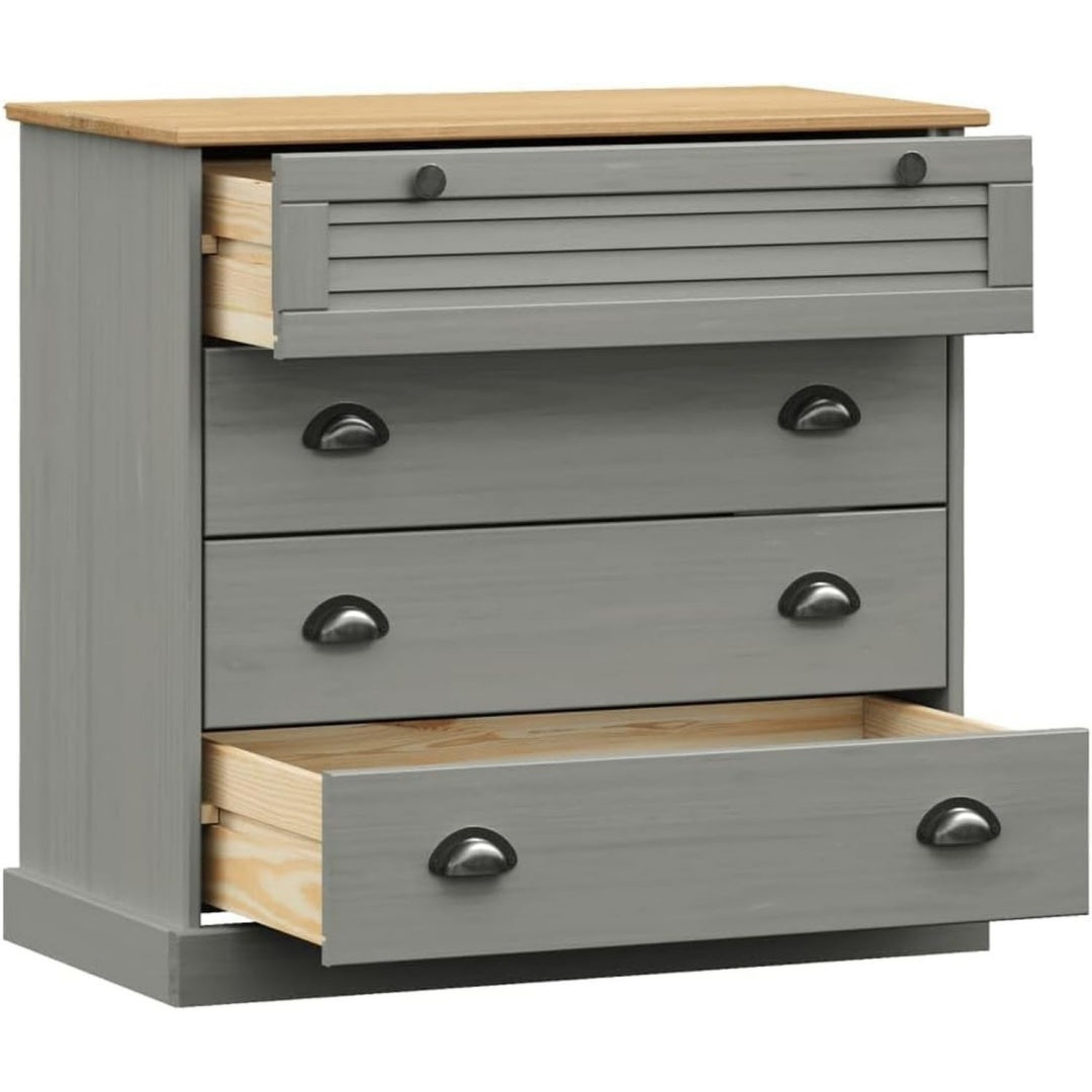 Commode Grise pour dressing 4 tiroirs