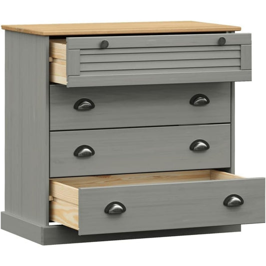 Commode Grise pour dressing 4 tiroirs