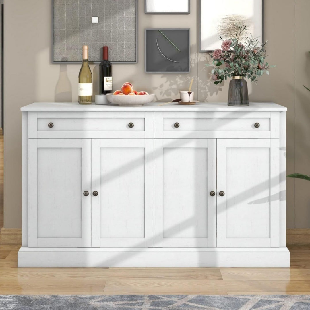 Buffet gris clair en acier pour entree