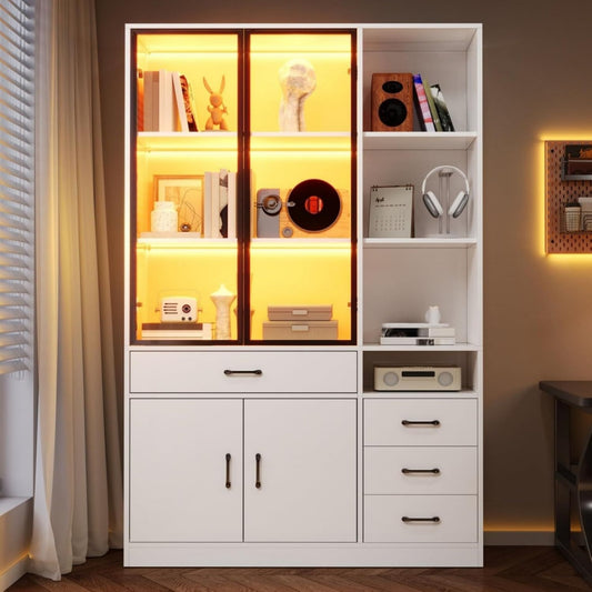 Rose armoire avec eclairage LED structure metallique