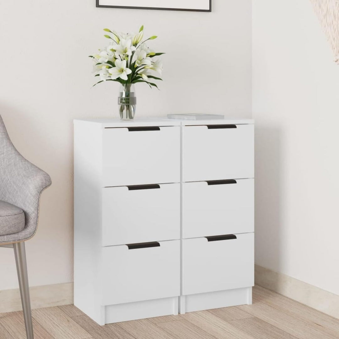 Buffet gris clair rangement optimise 3 tiroirs 30 x 30 x 70 cm
