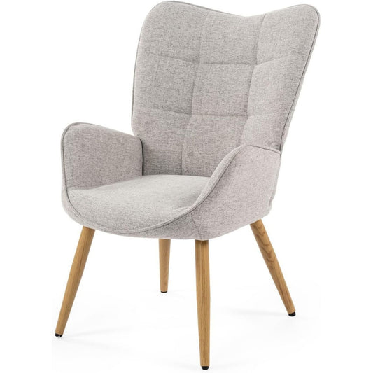 Fauteuil d'appoint gris en acier 62 x 72 x 90.5 cm