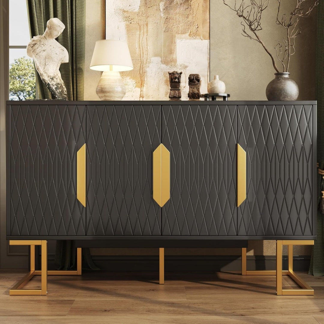 Creme chaleureux, rangement sur pied en panneau de particules style moderne