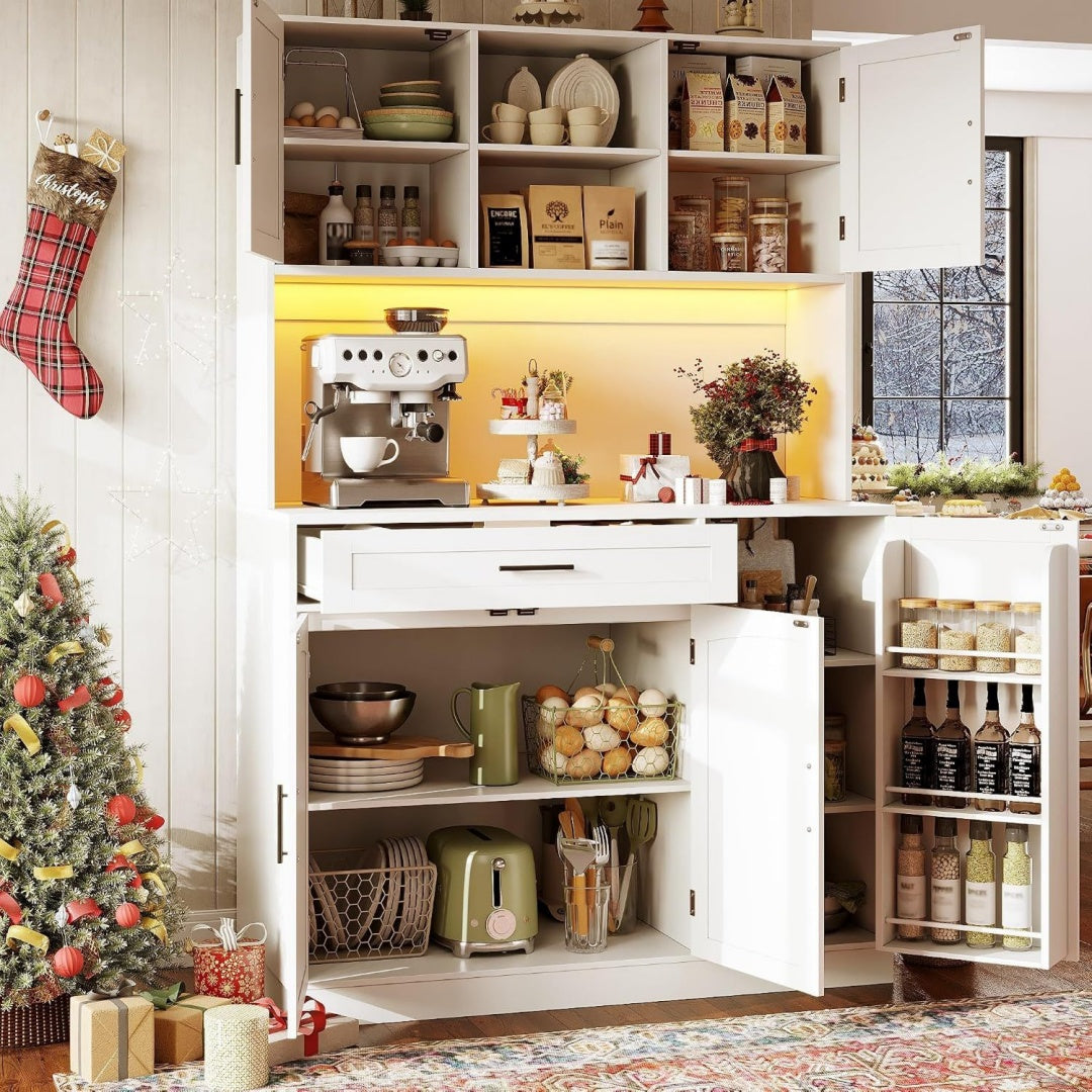 Buffet haut gris clair 110 x 38 x 180 cm securite renforcee
