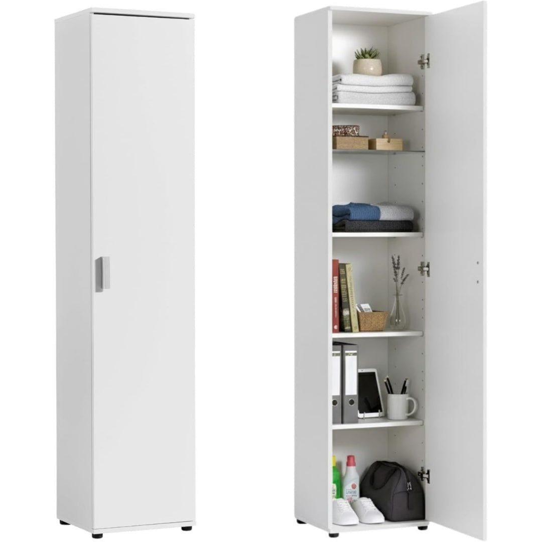 Triez et rangez, placard gris clair en bois 1 porte