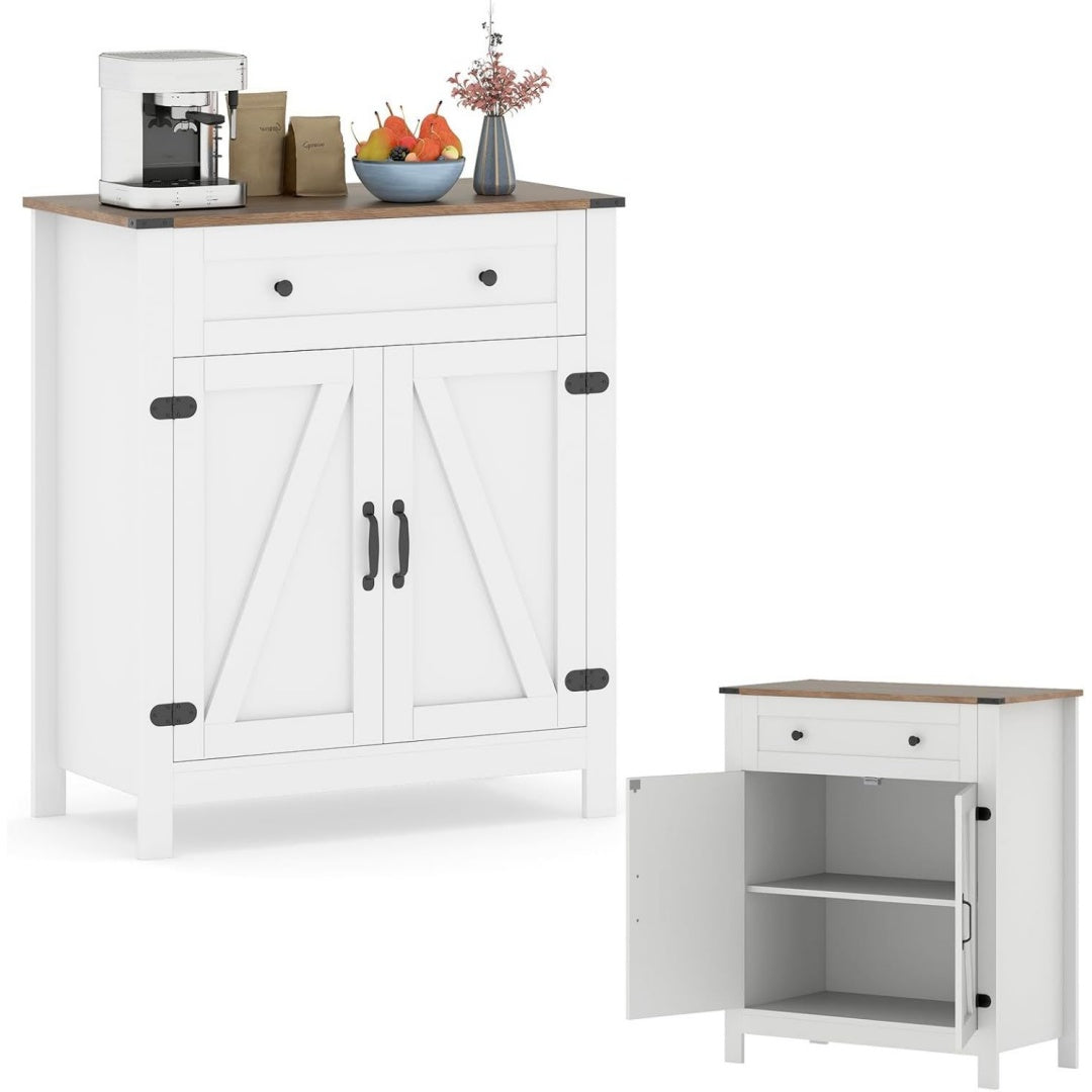 Sideboard gris clair, 1 tiroir 2 portes